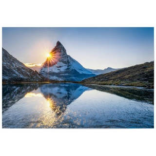 artboxONE Poster 30x20 cm Natur Natur Riffelsee und Matterhorn - Bild riffelsee Berg Berge