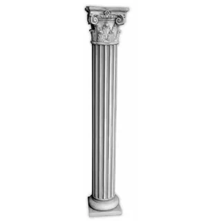 Casa Padrino Barock Säule Grau 32 x 32 x H. 260 cm - Riesige Gartensäule im Barockstil - Gartendeko Stein Säule - Barock Garten & Terrassen Deko Accessoires