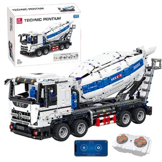 JOMIOD Technik Bausteine Betonmischer-LKW Bausatz, 2432 Klemmbausteine Technik Mischmaschine Bausatz Kompatibel mit Großen Marken Technic