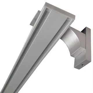 Bestlivings Gardinenschiene, 2-läufig, Fixmaß, Aluminium, verschraubte Aluminium Schiene (7mm), Längen bis 480cm, (4x120cm) silberfarben 90 cm
