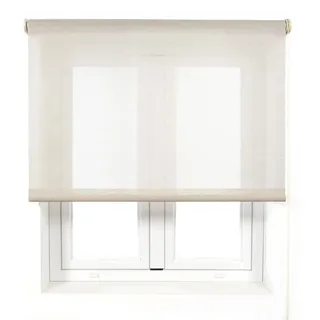 Leinen Rollo 100x200 cm Beige, uniestor Stoffrollo, Sichtschutz