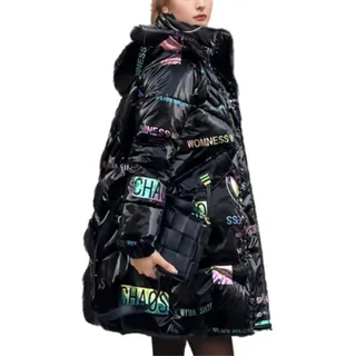 Godoboo Damen Wintermantel Parka Mantel Damen Wintermantel Steppmantel Oversized Damen Mantel Warmer Winter Steppmantel Lang Übergangsjacke Winterjacke - XL