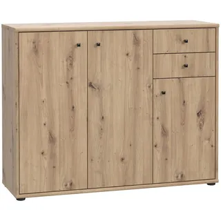 Forte Kommode Tempra 108,8 x 85,5 x 34,8 cm Beige / Braun