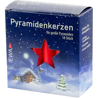 16er Pack Pyramidenkerzen Weihnachtskerzen groß, rot, ca. 17 x 105 mm (16 x 18 Stück) Christbaumkerzen, Kerzen