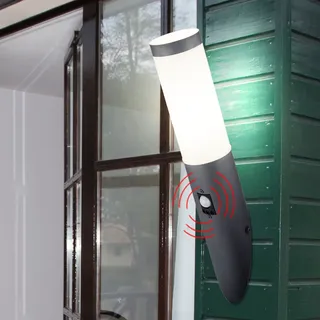 GLOBO Außenleuchte Edelstahl 41,0 cm inkl. Bewegungsmelder grau