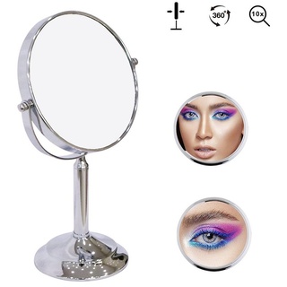 Melko Kosmetikspiegel Spiegel Badspiegel Schminkspiegel 10Fache Vergrößerung (Stück), 10-fache Vergrößerung silberfarben