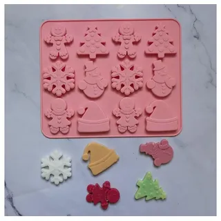 Mrichbez Brotbackform 2 Stück Weihnachten Pralinenform Schokoladen, (1-tlg), Backformen aus Silikon rosa