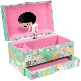 Intirilife Schmuckschatulle mit Spieluhr Einhorn
