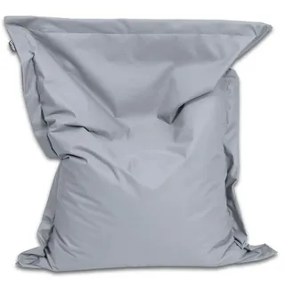 BuBiBag Sitzsack 145x100 cm mit Füllung – Handgefertigt – Bean Bag Indoor & Outdoor – Liegekissen Bodenkissen Erwachsene – wasserabweisend bequem – Grau