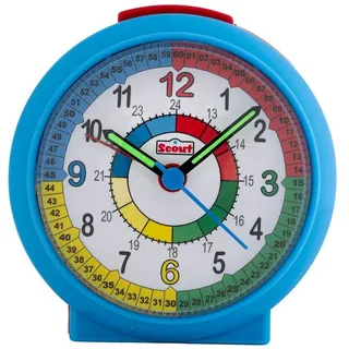 Scout Kinderwecker LearnTheTime Lernwecker, Geschenkidee, Mädchen, Jungen, Kinderzimmer, Schulanfang blau