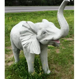 XXL Elefant Kind Baby 180 cm lebensgross Gartendekoration Garten Deko Figur