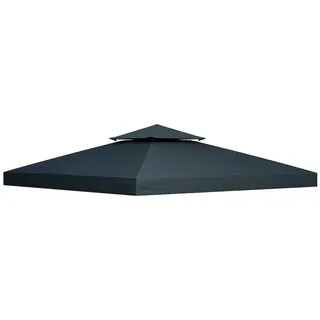 STILVORA Ersatzdach für Pavillon Polyester Grau 300x300 cm wasserabweisend mit Ösen