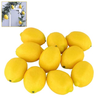 Tumnea Künstliche Zitronen, Kunstfrüchte Künstliche Gelbe Zitronen für zu Hause Küche Gefälschte Obstschale Zitronen Kranz Girlande Dekoration - 10PCS
