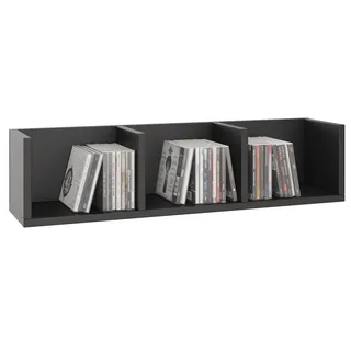 CARO-Möbel CD Regal Hängeregal 75 x 18 x 18 cm Schwarz