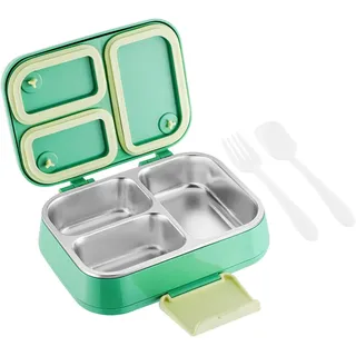 Lunchbox Mit 2 Fächern,brotdose Mikrowellengeeignet Edelstahl,thermo Bento Box Für Erwachsene,brotzeitbox Metall Auslaufsicher, Bpa-frei Lunch Box Bentobox