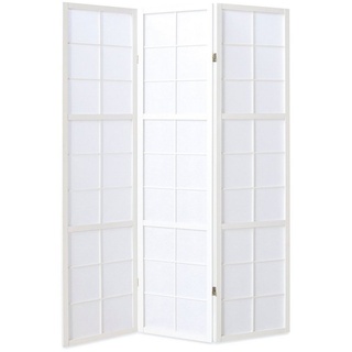 Homestyle4u Paravent Raumteiler Sichtschutz Shoji Weiß Holz Indoor, 3-teilig weiß