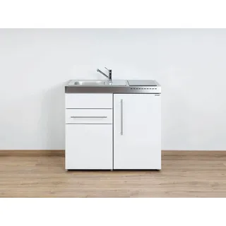 Stengel Kücheninsel MP 100 S mit Kühlschrank, Stengel Miniküche Premiumline MP 100 S mit Kühlschrank und Schublade weiß