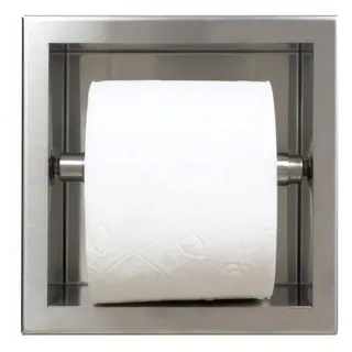 KOLMAN Toilettenpapierhalter WALL BOX PAPER 1 Unterputz Wandnische Toilettenpapierhalter in Silber silberfarben 17.3 cm x 17.3 cm x 8.7 cm