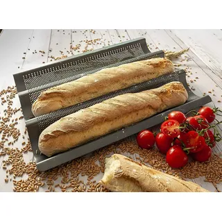 Baguetteblech mit Antihaftbeschichtung - perforierte Baguette-Backblech