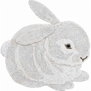 Lorena Canals Hase Kinderteppich 130 x 135 cm Grau/Weiß