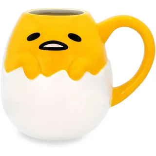 Silver Buffalo Sanrio Gudetama 3D-Keramikbecher, groß, 590 ml, Kaffeetasse für Espresso, Tee