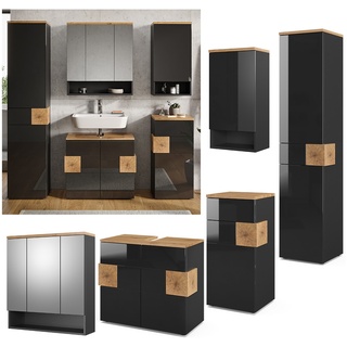 Vicco Badmöbel Set Eden Spiegelschrank Unterschrank Hochschrank Midischrank Bad