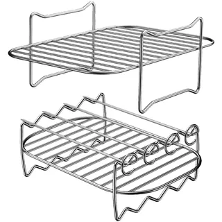 Kasmole Grillnetz,Grillrost aus Edelstahl - Rechteckiger Warmhalterost für Hühnerflügel für Garten, Wandern, Camping, Reisen, Outdoor