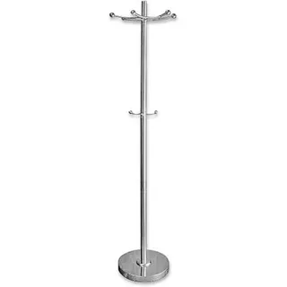 Kleiderständer, Edelstahl, Metall, 46x185x46 cm, gastro- und objekttauglich, Garderobe, Garderobenständer