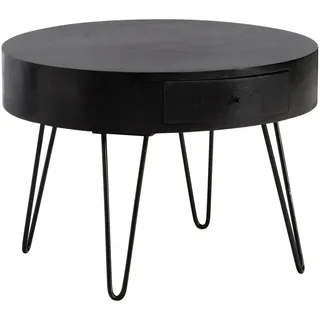 FineBuy Couchtisch Mango Schwarz rund Ø 60 cm