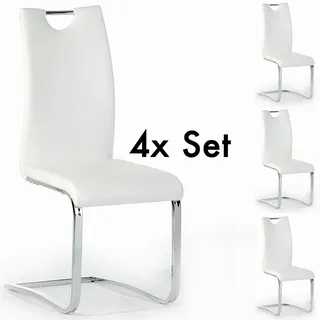 Idimex Esszimmerstuhl SABA Kunstleder weiß 4