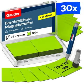 Gauder Magnetetiketten beschreibbar 75 x 75 mm Grün