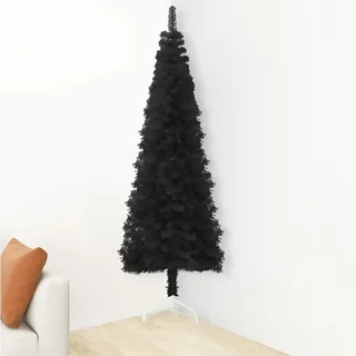 Susany Künstlicher Halber Weihnachtsbaum mit Ständer Schlank Christbaum Tannenbaum Dekobaum Kunstbaum Weihnachten Dekoration Weihnachtsdeko Schwarz 150 cm