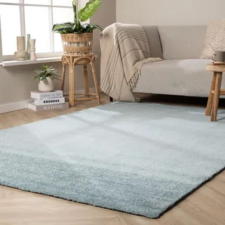 FRAAI | Home & Living Waschbarer Teppich - Clean Hellblau - 120x170 cm | Synthetik, Polypropylen - Kurzflor - Einfarbig - Waschbar in Waschmaschine - Modern - Wohnzimmer, Esszimmer, Schlafzimmer