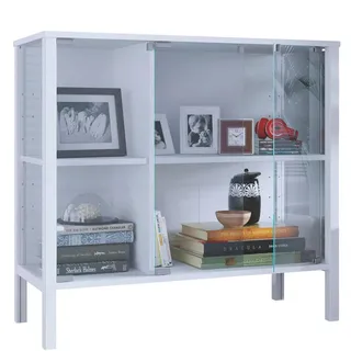 VCM Glasvitrine Jensol 87 x 35 x 80 cm Weiß