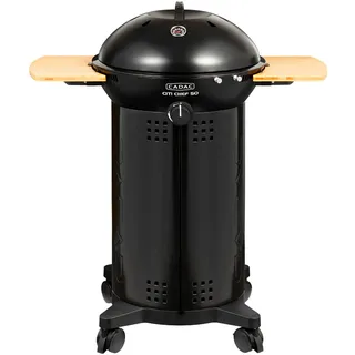 Citi Chef 50 Gas-Kugelgrill mit emailliertem Doppelseiten-Brenner und Auffangschale, Aluminiumrost mit Green Grill Keramikbeschichtung - Silber/Schwarz
