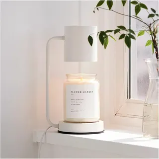Aromatherapie-kerzenwärmer 110-120v, Verstellbarer Kerzenschmelzer Aus Metall Zur Dekoration, Dimmbare Lampe + Ständer + Schalter (farbe: Weiß)
