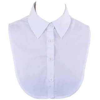 YAKEFJ Damen Halfshirt, Bluse, abnehmbare Spitze, Chiffon, falscher Kragen, Dicky Kragen - Weiß - Einheitsgröße - Einheitsgröße
