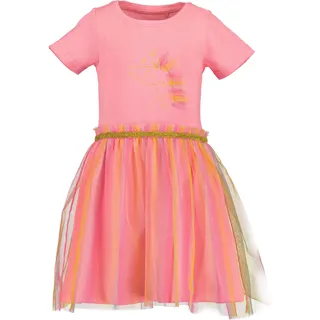Jerseykleid BLUE SEVEN "Blue Seven Mädchen Tüllkleid mit Pferd", Mädchen, Gr. 104, pink (4100, azalee), 95% Baumwolle, 5% Elasthan, normal, Rundhals, Kleider Jerseykleid
