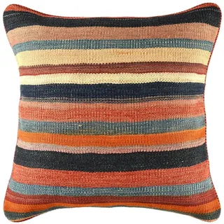 KUHFELL online & NOMAD Bodenkissen Sitzkissen Sitzpouf feinster persischer Kelim Kissen 60 x 60 cm