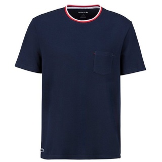 Lacoste T-Shirt Kontrastfarbiger Halsausschnitt blau XXL