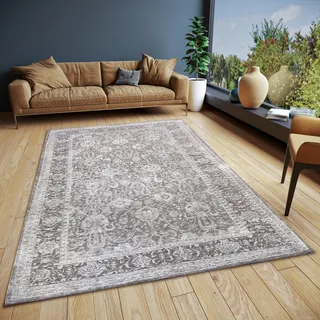Teppich HANSE HOME "Aseno" Teppiche Gr. B/L: 160 cm x 235 cm, 6 mm, 1 St., grau Orientalische Muster Vintage, Orientalisch,Wohnzimmer, Flur, Anti-Slip Rücken, Klassisch