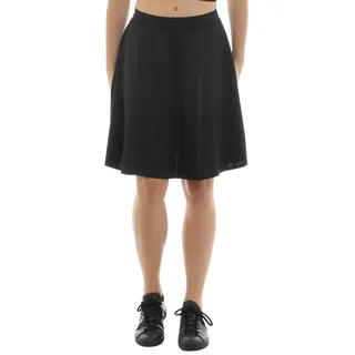 F&K-Mode Midirock Swing Rock Midi Falten Gummibund hohe Taille Swingrock schwarz S-M