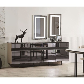 JVmoebel Sideboard Stilvoll Set für Esszimmer Moderner Stil Sideboard und 2x Spiegel (3 St., 1x Sideboard + 2x Spiegel), Made in Europa schwarz