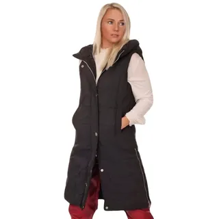 Charis Moda Steppweste Maxi Steppweste mit Kapuze S/36