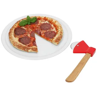 MamboCat Pizzateller 2tlg Geschenkset Pizzaschneider Axt + Bianco Pizzateller Ø30,5cm