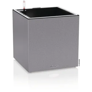 LECHUZA Canto Stone 40 low LED 40 x 40 x 40 cm steingrau