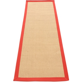 Läufer CARPETFINE "Sisal" Teppiche Gr. B/L: 80 cm x 500 cm, 5 mm, 1 St., rot Küchenläufer