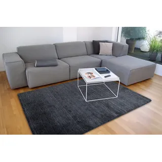 floor factory Gabbeh Teppich Karma anthrazit grau 200x290 cm - handgefertigt aus 100% Schurwolle
