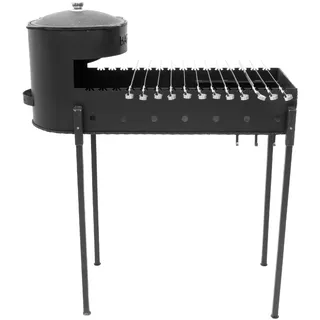 FlameFusion Mangal inkl. 6 Liter Kazan Gusseisen BBQ Holzkohlegrill Schaschlikgrill Outdoor Grill Mangalgrill