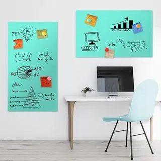 Magnetfolie | Haftgrund für Magnete | Magnettafel | Ferrofolie selbstklebend | beschreibbar, abwischbar, magnetisch | (mint, 120x100cm)